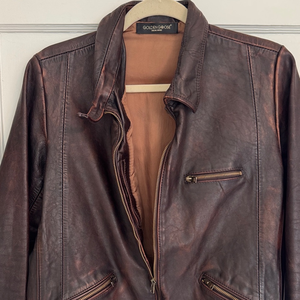 Golden Goose Dark Brown Leather Jacket - Size L - Picture 5 of 17